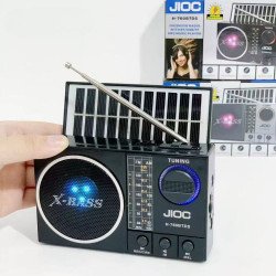 MP3 Player Portable Solar Bluetooth Speaker with AM/FM/SW Radio (Black)