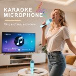 Wholesale Portable Bluetooth Karaoke Microphone with RGB Lights & Noise Reduction for Wireless Singing (Black)