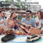 Wholesale SUV-Inspired Bluetooth Speaker with Solar Charging & FM Radio – Portable Super Bass Stereo HFF119 (Gold)