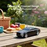 Wholesale Luxury Car Design Portable Bluetooth Speaker - Solar Powered, Full-Featured Audio Experience F98 for Universal Cell Phone And Bluetooth Device (Black)