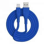 Wholesale IP Lighting Heavy Duty Strong Soft Flexible Silicone OD 5.0mm Charge and Sync USB Cable 10FT for Universal iPhone and iPad Devices 10FT (Blue)