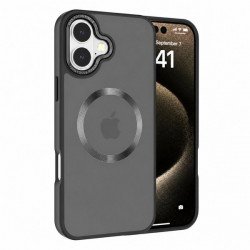 Magnetic MagSafe Armor Case with Stainless Steel Protection for Enhanced Durability and Sleek Design for iPhone 16 Plus (Black)