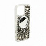 Wholesale Glitter Rhinestone Diamond Fashion Mirror Jewel Phone Case for Apple iPhone 16 Pro Max (Black)