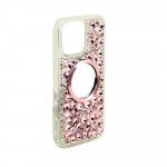 Wholesale Glitter Rhinestone Diamond Fashion Mirror Jewel Phone Case for Apple iPhone 16 Pro Max (Pink)