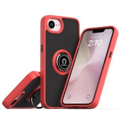 Tuff Slim Armor Hybrid Ring Stand Case for Apple iPhone 16e (Red)