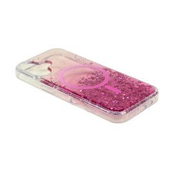 Stylish 2-Tone Transparent Design Magnetic MagSafe Compatible Ring Phone Case with Sparkle Glitter Dust for Apple iPhone 17 (HotPink) Stylish 2-Tone Transparent Design Magnetic MagSafe Compatible Ring Phone Case with Sparkle Glitter Dust for Apple iPhone 17 (HotPink)