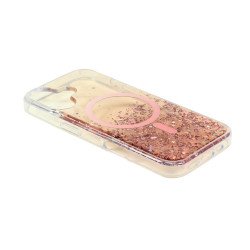 Stylish 2-Tone Transparent Design Magnetic MagSafe Compatible Ring Phone Case with Sparkle Glitter Dust for Apple iPhone 17 (Rose Gold) Stylish 2-Tone Transparent Design Magnetic MagSafe Compatible Ring Phone Case with Sparkle Glitter Dust for Apple iPhone 17 (Rose Gold)