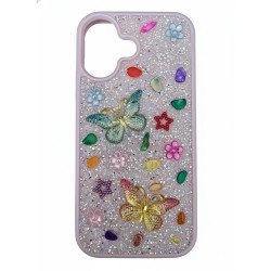 Shiny Crystal Butterfly Rhinestone Jewel Design Protective Phone Case for Maximum Style for Apple iPhone 17 (Pink) Shiny Crystal Butterfly Rhinestone Jewel Design Protective Phone Case for Maximum Style for Apple iPhone 17 (Pink)