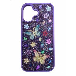 Shiny Crystal Butterfly Rhinestone Jewel Design Protective Phone Case for Maximum Style for Apple iPhone 17 (Purple) Shiny Crystal Butterfly Rhinestone Jewel Design Protective Phone Case for Maximum Style for Apple iPhone 17 (Purple)