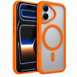 Matte Translucent Magnetic MagSafe Case for Apple iPhone 17 (Orange)