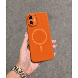 Magnetic MagSafe-Compatible Silicone Phone Case with Shockproof, Anti-Scratch Protection for Apple iPhone 17e / 16e (Orange)