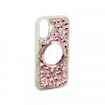 Wholesale Glitter Rhinestone Diamond Fashion Mirror Jewel Phone Case for Apple iPhone 17 (Pink)