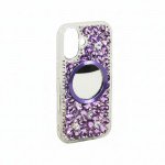 Wholesale Glitter Rhinestone Diamond Fashion Mirror Jewel Phone Case for Apple iPhone 17 (Purple)