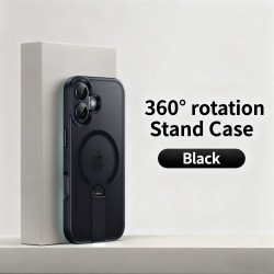 Ultra Protection Transparent Magsafe Compatible Phone Case with 360 Rotation Vertical Kickstand for Apple iPhone 17 (Black) Ultra Protection Transparent Magsafe Compatible Phone Case with 360 Rotation Vertical Kickstand for Apple iPhone 17 (Black)