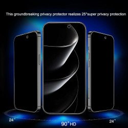Privacy Anti-Spy Full Cover Tempered Glass Screen Protector for iPhone 18 Pro (Black)