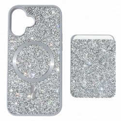 Sparkling Diamond Rhinestone Magnetic Magsafe Phone Case with Magsafe Wallet  for Apple iPhone 17 (Silver) Sparkling Diamond Rhinestone Magnetic Magsafe Phone Case with Magsafe Wallet  for Apple iPhone 17 (Silver)