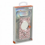 Wholesale Glitter Rhinestone Diamond Fashion Mirror Jewel Phone Case for Apple iPhone 17 Air (Pink)