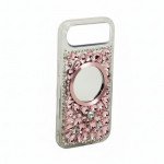 Wholesale Glitter Rhinestone Diamond Fashion Mirror Jewel Phone Case for Apple iPhone 17 Air (Pink)