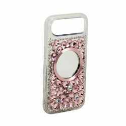 Glitter Rhinestone Diamond Fashion Mirror Jewel Phone Case for Apple iPhone 17 Air (Pink) Glitter Rhinestone Diamond Fashion Mirror Jewel Phone Case for Apple iPhone 17 Air (Pink)