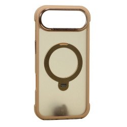 Translucent Matte Finish MagSafe Compatible Phone Case with 360 Rotating Magnetic Kickstand for Apple iPhone 17 Air (Gold) Translucent Matte Finish MagSafe Compatible Phone Case with 360 Rotating Magnetic Kickstand for Apple iPhone 17 Air (Gold)