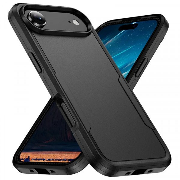 Wholesale Heavy Duty Slim Hybrid Shockproof Armor Phone Case for Apple iPhone 17 Air (Black)