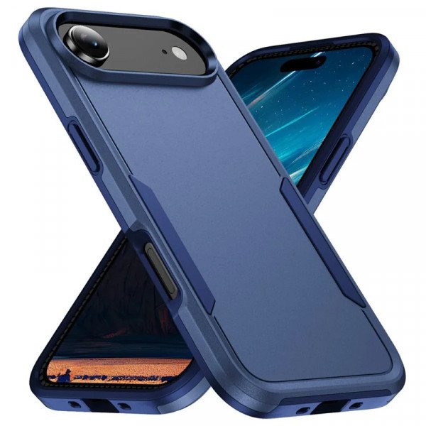 Wholesale Heavy Duty Slim Hybrid Shockproof Armor Phone Case for Apple iPhone 17 Air (Navy Blue)