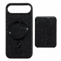Sparkling Diamond Rhinestone Magnetic Magsafe Phone Case with Magsafe Wallet  for Apple iPhone 17 Air (Black) Sparkling Diamond Rhinestone Magnetic Magsafe Phone Case with Magsafe Wallet  for Apple iPhone 17 Air (Black)