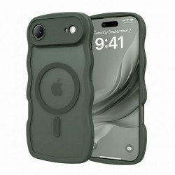 Curly Wavy Design Grip Matte Translucent Phone Case with Magnetic Magsafe Ring and Camera Protection for Apple iPhone 17 Air (Green) Curly Wavy Design Grip Matte Translucent Phone Case with Magnetic Magsafe Ring and Camera Protection for Apple iPhone 17 Air (Green)