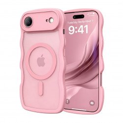 Curly Wavy Design Grip Matte Translucent Phone Case with Magnetic Magsafe Ring and Camera Protection for Apple iPhone 17 Air (Pink) Curly Wavy Design Grip Matte Translucent Phone Case with Magnetic Magsafe Ring and Camera Protection for Apple iPhone 17 Air (Pink)