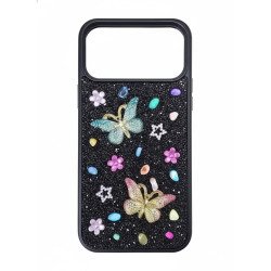 Shiny Crystal Butterfly Rhinestone Jewel Design Protective Phone Case for Maximum Style for Apple iPhone 17 Pro Max (Black) Shiny Crystal Butterfly Rhinestone Jewel Design Protective Phone Case for Maximum Style for Apple iPhone 17 Pro Max (Black)