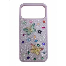 Shiny Crystal Butterfly Rhinestone Jewel Design Protective Phone Case for Maximum Style for Apple iPhone 17 Pro (Pink) Shiny Crystal Butterfly Rhinestone Jewel Design Protective Phone Case for Maximum Style for Apple iPhone 17 Pro (Pink)