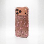 Wholesale Slim Vibrant Flower Design Phone Case with Built-in Magnetic Charging and Edge-to-Edge Color Pattern for Apple iPhone 17 Pro Max (Rose Pink)