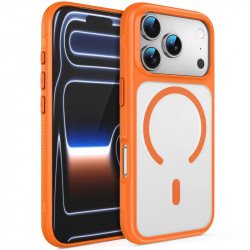 Matte Translucent Magnetic MagSafe Case for Apple iPhone 18 Pro / 17 Pro (Orange)