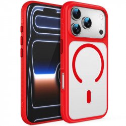 Matte Translucent Magnetic MagSafe Case for Apple iPhone 18 Pro Max / 17 Pro Max (Red)