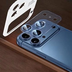 Full Mesh Premium Guard Titanium Alloy Camera Lens Protector for iPhone 17 Pro Max (Blue)
