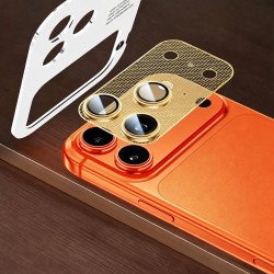 Full Mesh Premium Guard Titanium Alloy Camera Lens Protector for iPhone 17 Pro Max (Gold)
