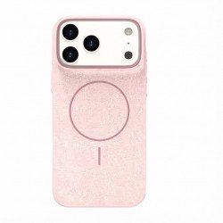 Premium Fabric Strong Protection MagSafe Phone Case with Slip-Resistant Comfort Grip for Apple iPhone 17 Pro Max (Rose Pink)