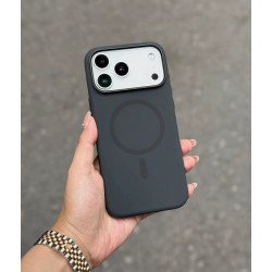 Magnetic MagSafe-Compatible Silicone Phone Case with Shockproof, Anti-Scratch Protection for Apple iPhone 17 Pro (Black)