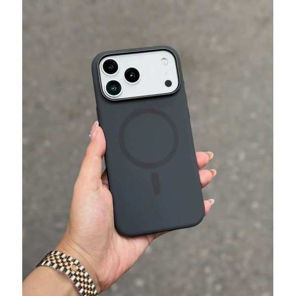 Wholesale Magnetic MagSafe-Compatible Silicone Phone Case with Shockproof, Anti-Scratch Protection for Apple iPhone 17 Pro (Black)