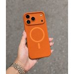 Wholesale Magnetic MagSafe-Compatible Silicone Phone Case with Shockproof, Anti-Scratch Protection for Apple iPhone 17 Pro (Orange)