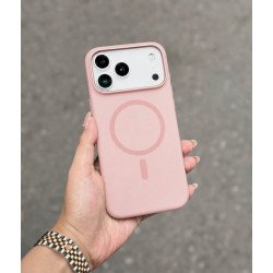 Magnetic MagSafe-Compatible Silicone Phone Case with Shockproof, Anti-Scratch Protection for Apple iPhone 17 Pro Max (Pink)