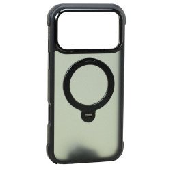 Translucent Matte Finish MagSafe Compatible Phone Case with 360 Rotating Magnetic Kickstand for Apple iPhone 17 Pro Max (Black) Translucent Matte Finish MagSafe Compatible Phone Case with 360 Rotating Magnetic Kickstand for Apple iPhone 17 Pro Max (Black)