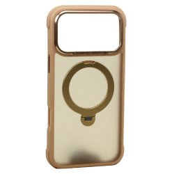 Translucent Matte Finish MagSafe Compatible Phone Case with 360 Rotating Magnetic Kickstand for Apple iPhone 17 Pro Max (Gold) Translucent Matte Finish MagSafe Compatible Phone Case with 360 Rotating Magnetic Kickstand for Apple iPhone 17 Pro Max (Gold)