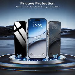 Privacy Anti-Spy Full Cover Tempered Glass Screen Protector for iPhone 18 Pro Max (Black)