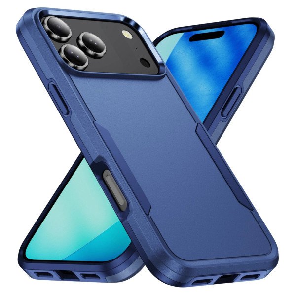 Wholesale Heavy Duty Slim Hybrid Shockproof Armor Phone Case for Apple iPhone 17 Pro (Navy Blue)