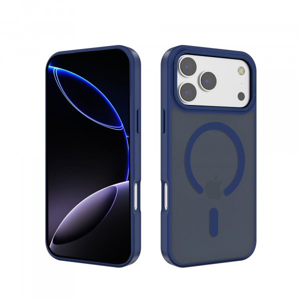 Wholesale Magnetic Ring Phone Case with Camera Edge Protection – Magsafe Compatible & Durable Design for Apple iPhone 17 Pro Max (Blue)