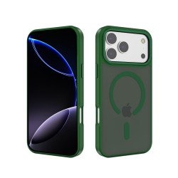 Magnetic Ring Phone Case with Camera Edge Protection – Magsafe Compatible & Durable Design for Apple iPhone 17 Pro Max (Green)