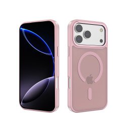 Magnetic Ring Phone Case with Camera Edge Protection – Magsafe Compatible & Durable Design for Apple iPhone 17 Pro Max (Pink)