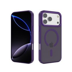 Magnetic Ring Phone Case with Camera Edge Protection – Magsafe Compatible & Durable Design for Apple iPhone 17 Pro Max (Purple)