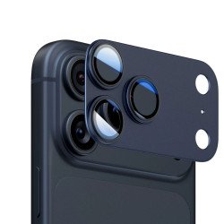 Full Premium Titanium Alloy HD Tempered Glass Camera Lens Protector for iPhone 17 Pro Max (Blue)
